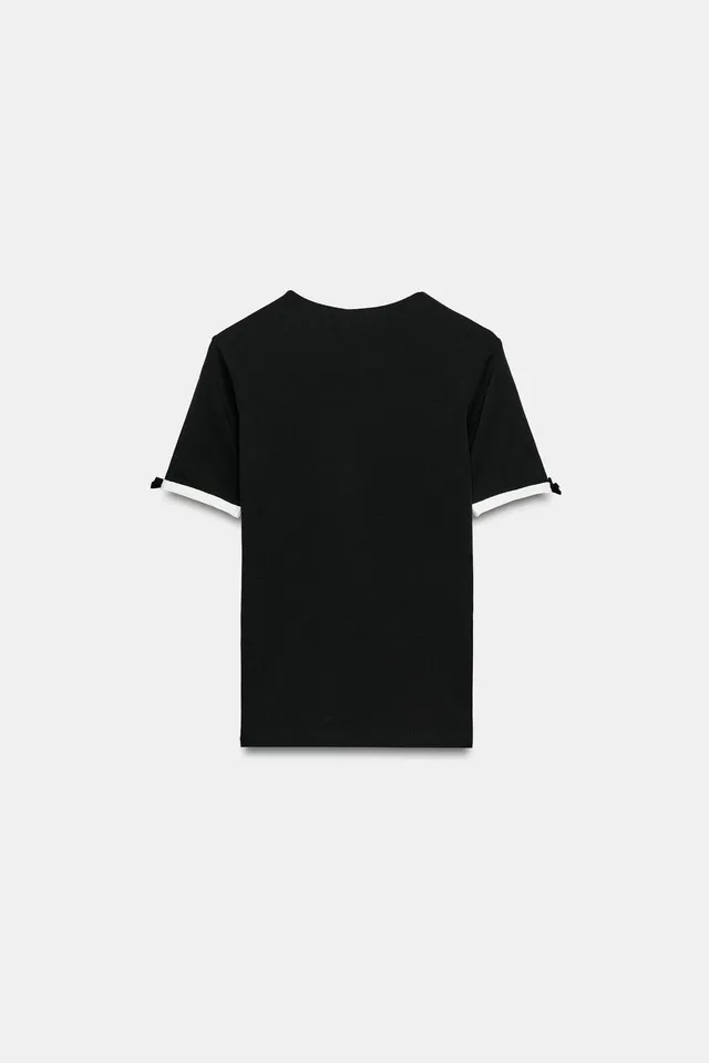 T-SHIRT WITH CONTRAST BOWS – image 7