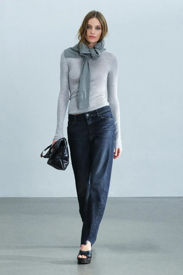 جينز ZW COLLECTION THE SPLIT SEAM بقصّة مستقيمة وخصر منخفض