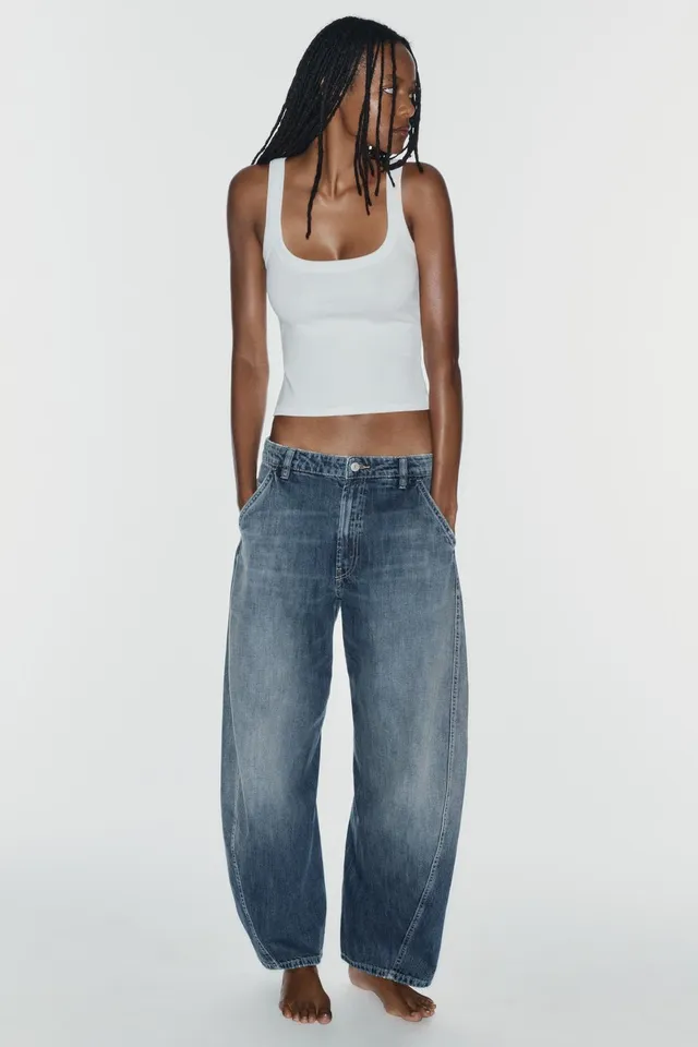 TRF MID-WAIST BARREL CHINO JEANS