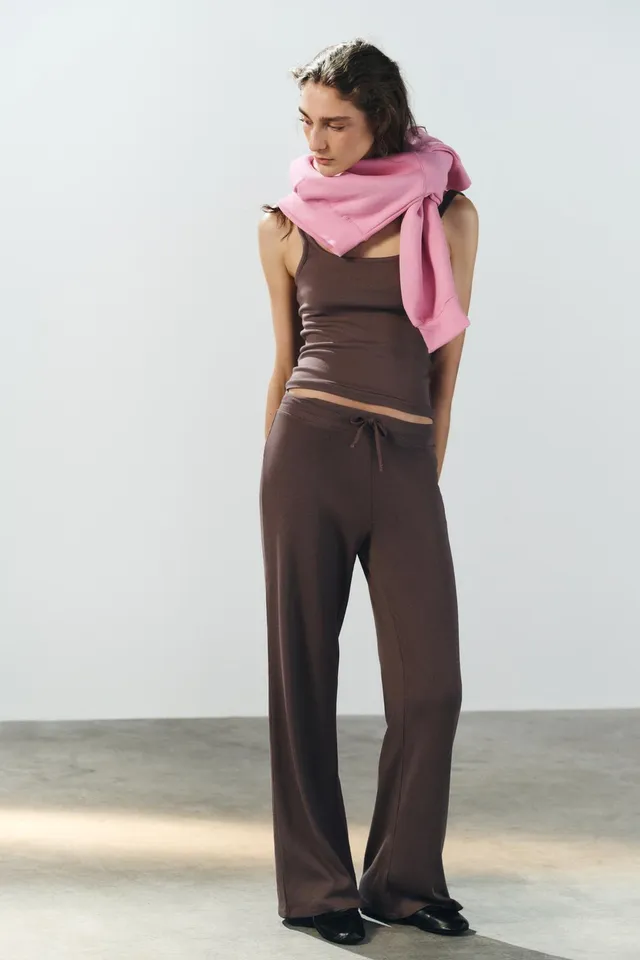 RIB STRAIGHT TROUSERS