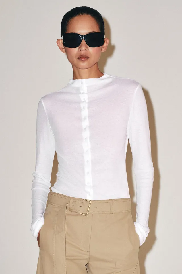 HIGH NECK BUTTONED T-SHIRT – image 2