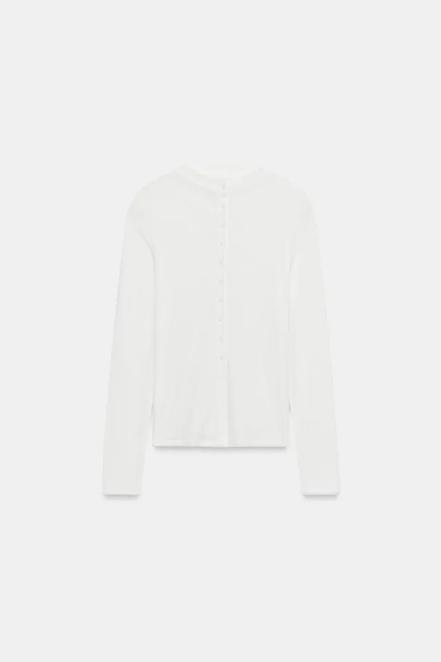 HIGH NECK BUTTONED T-SHIRT – image 3
