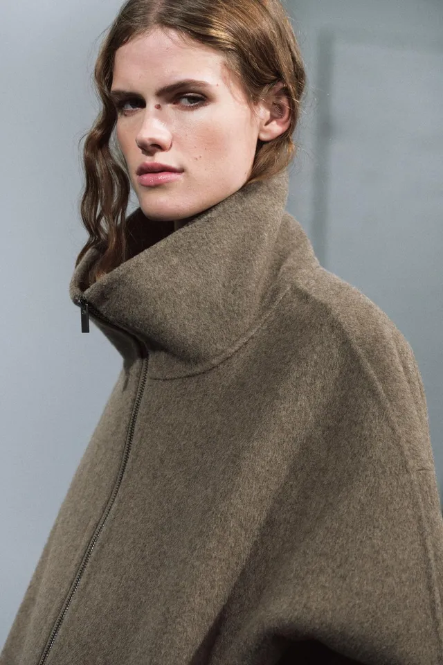 SHORT WOOL BLEND COAT ZW COLLECTION – image 2