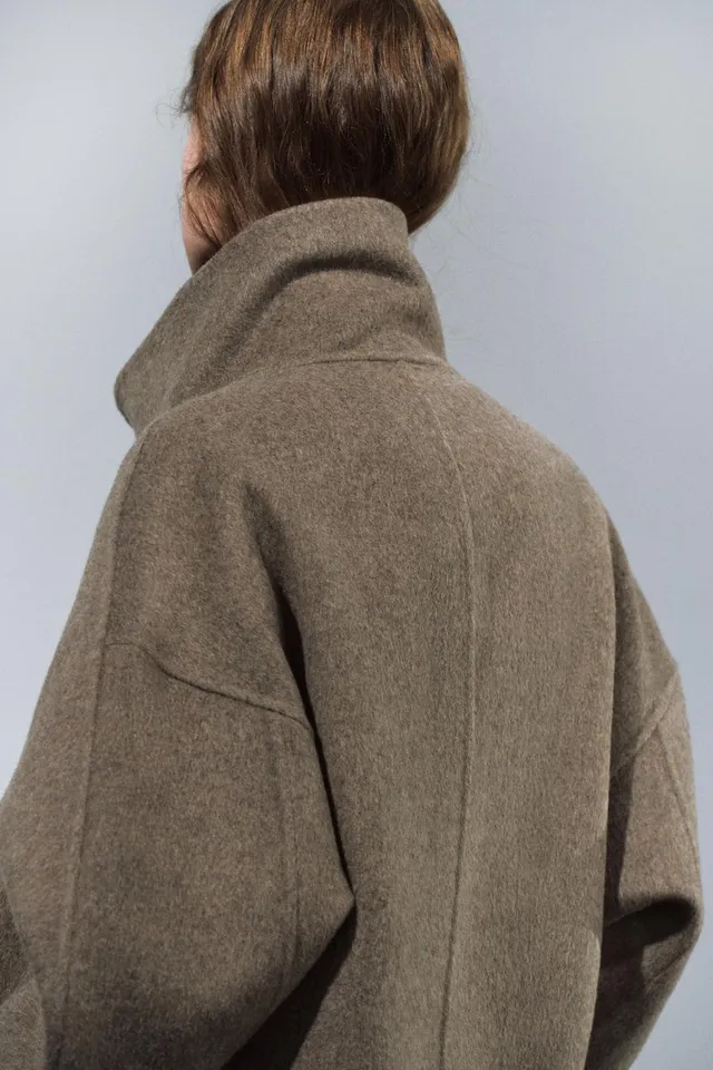 SHORT WOOL BLEND COAT ZW COLLECTION – image 3