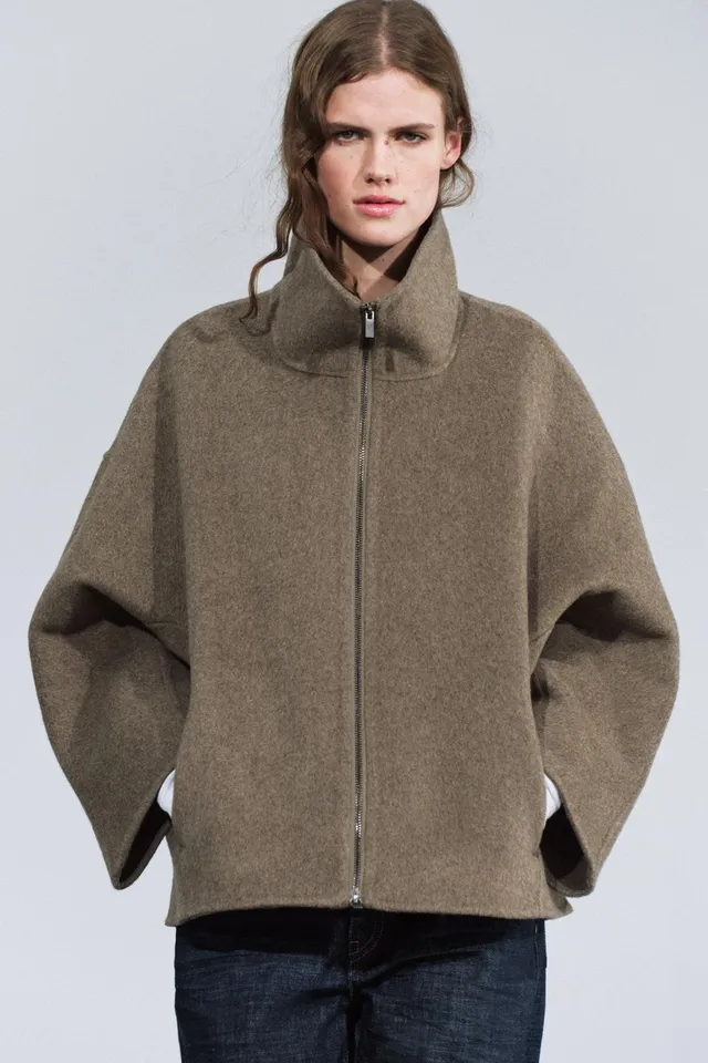 SHORT WOOL BLEND COAT ZW COLLECTION – image 4