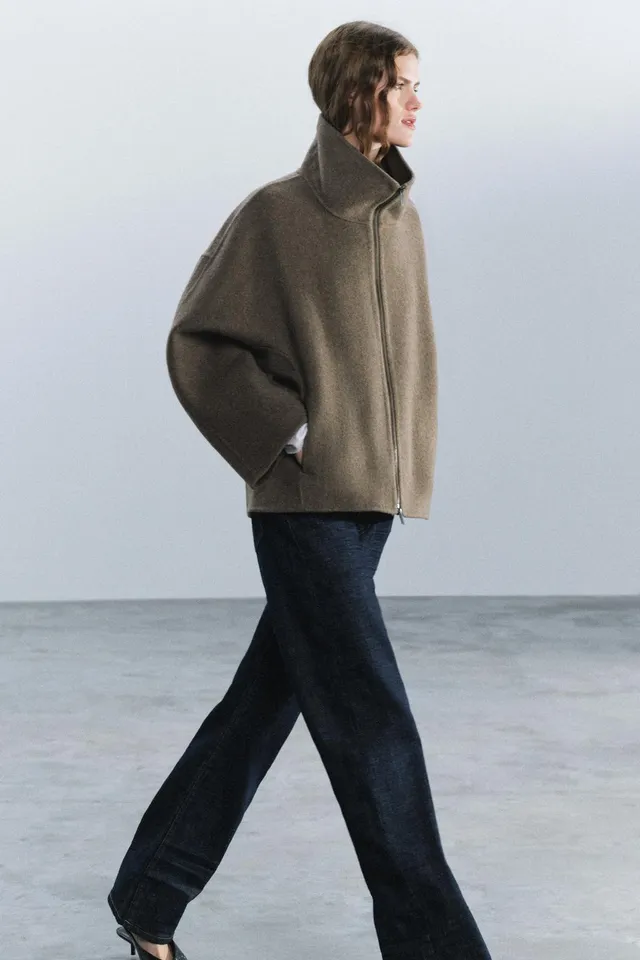 SHORT WOOL BLEND COAT ZW COLLECTION – image 5