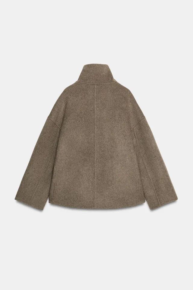 SHORT WOOL BLEND COAT ZW COLLECTION – image 7