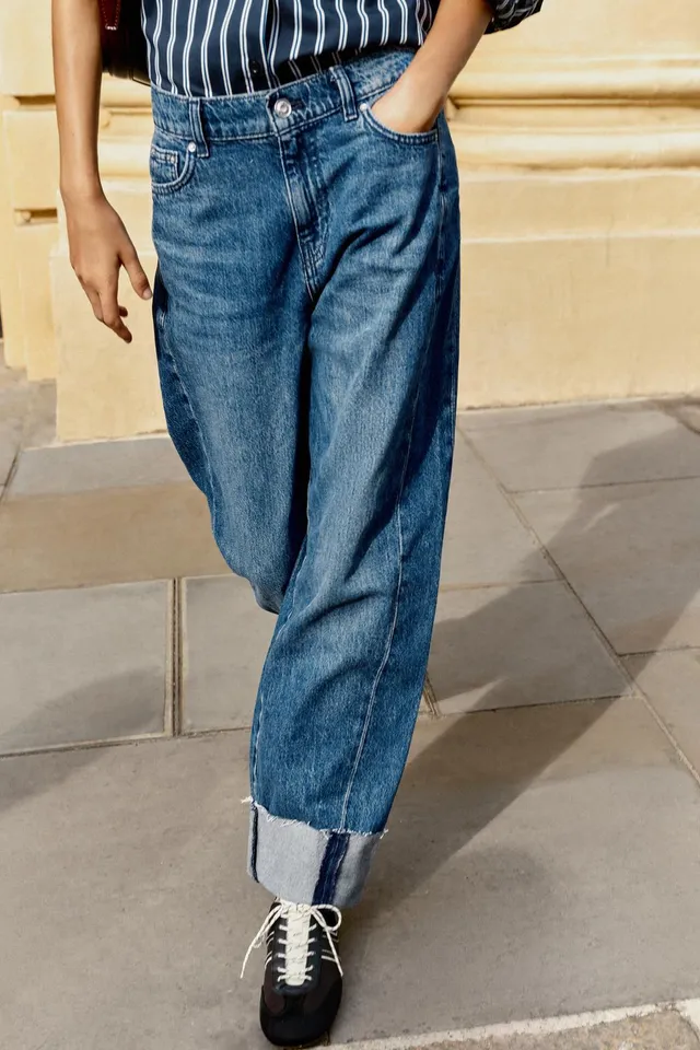 Z1975 MID-WAIST BAGGY JEANS WITH TURN-UP HEMS – image 6