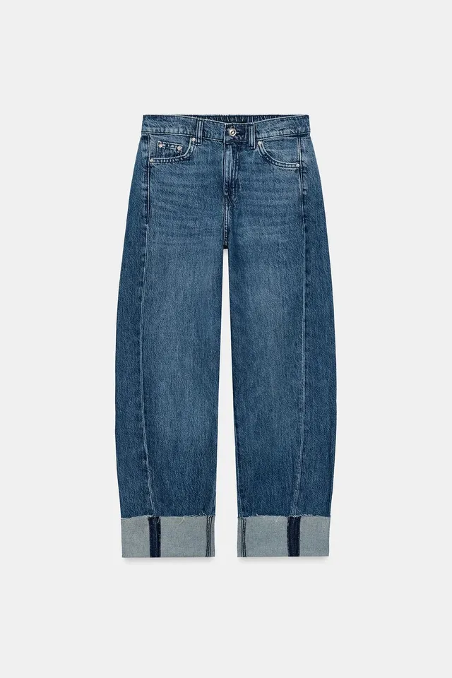 Z1975 MID-WAIST BAGGY JEANS WITH TURN-UP HEMS – image 7