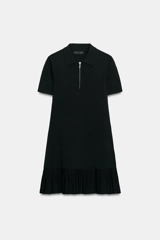 KNIT SHORT PLEATED DRESS – image 7