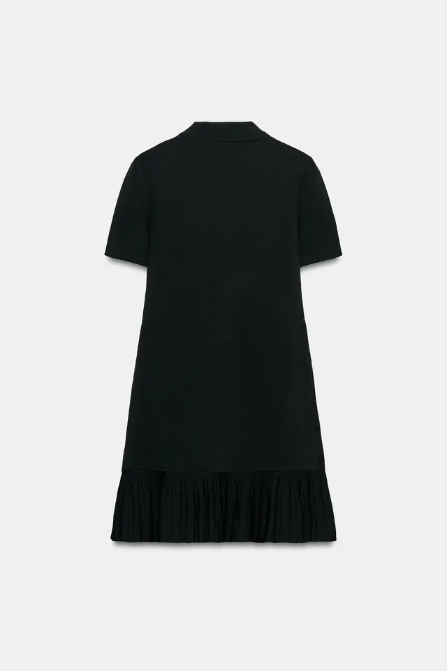 KNIT SHORT PLEATED DRESS – image 8
