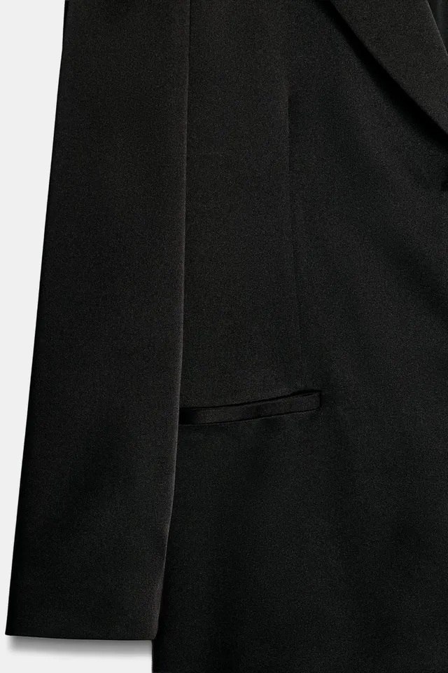 SATIN COAT WITH SHOULDER PADS – image 9