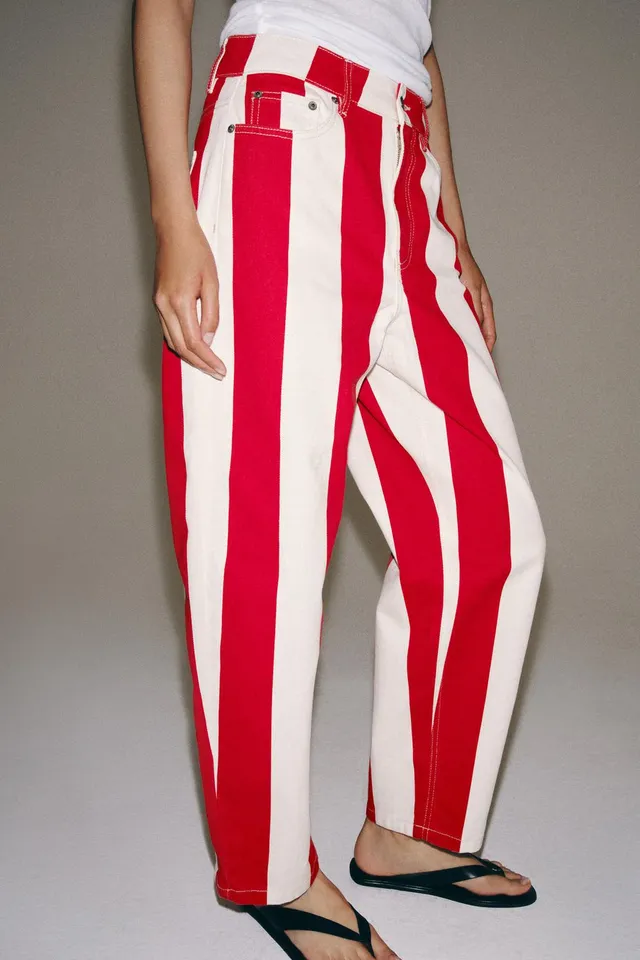 جينز ZW COLLECTION بقصة TAPERED وخصر متوسط مخطط – صورة 5