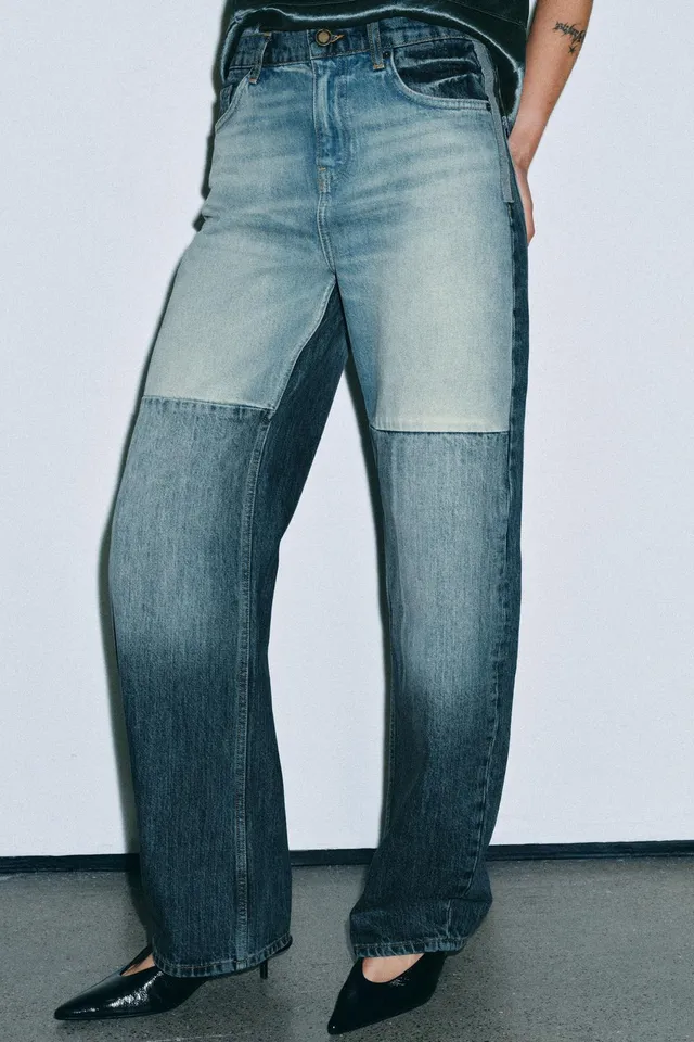 ZW COLLECTION MID-WAIST CURVED PATCHWORK JEANS – image 2