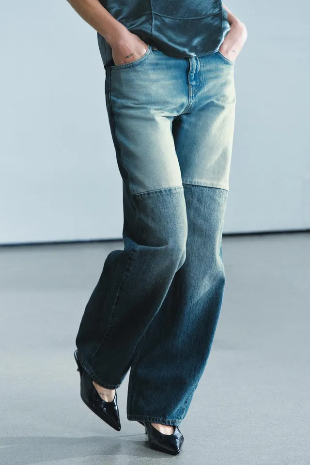 ZW COLLECTION MID-WAIST CURVED PATCHWORK JEANS – image 5
