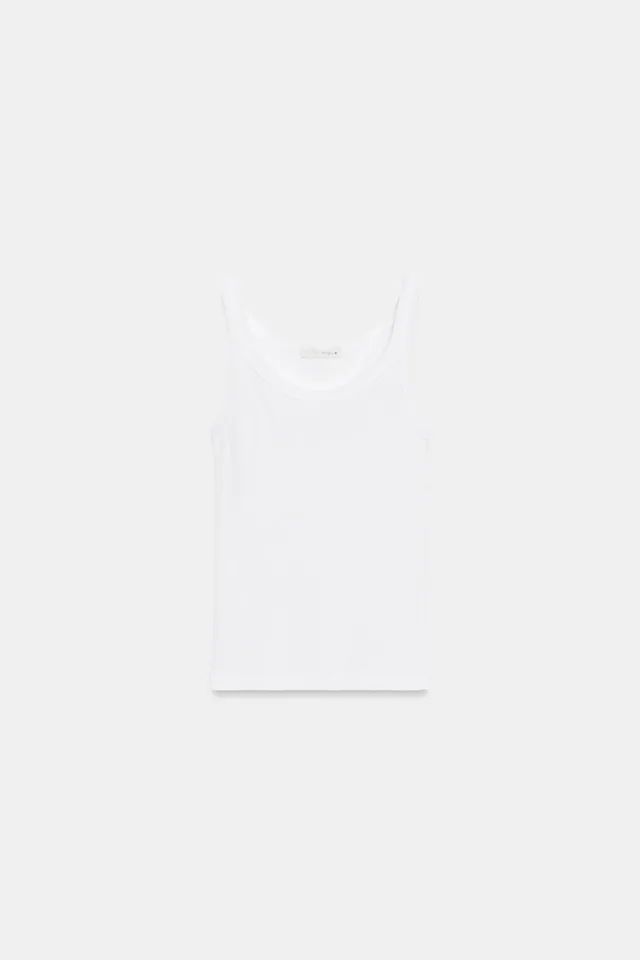 RIBBED COTTON TANK TOP – صورة 3