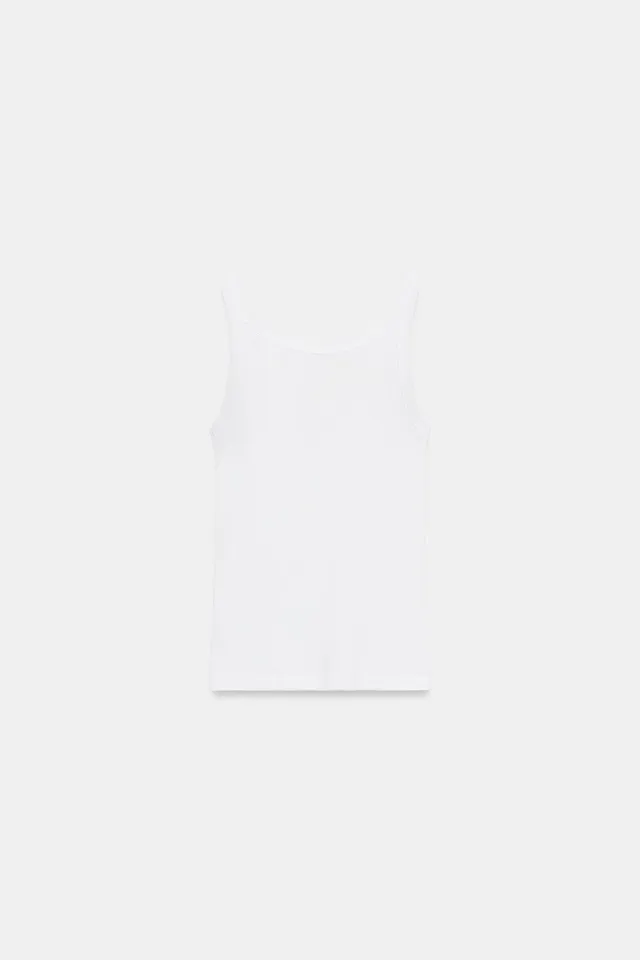 RIBBED COTTON TANK TOP – صورة 4