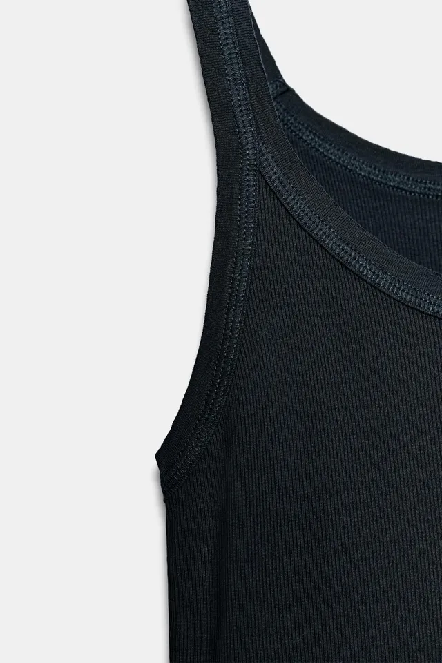 RIBBED COTTON TANK TOP – صورة 5