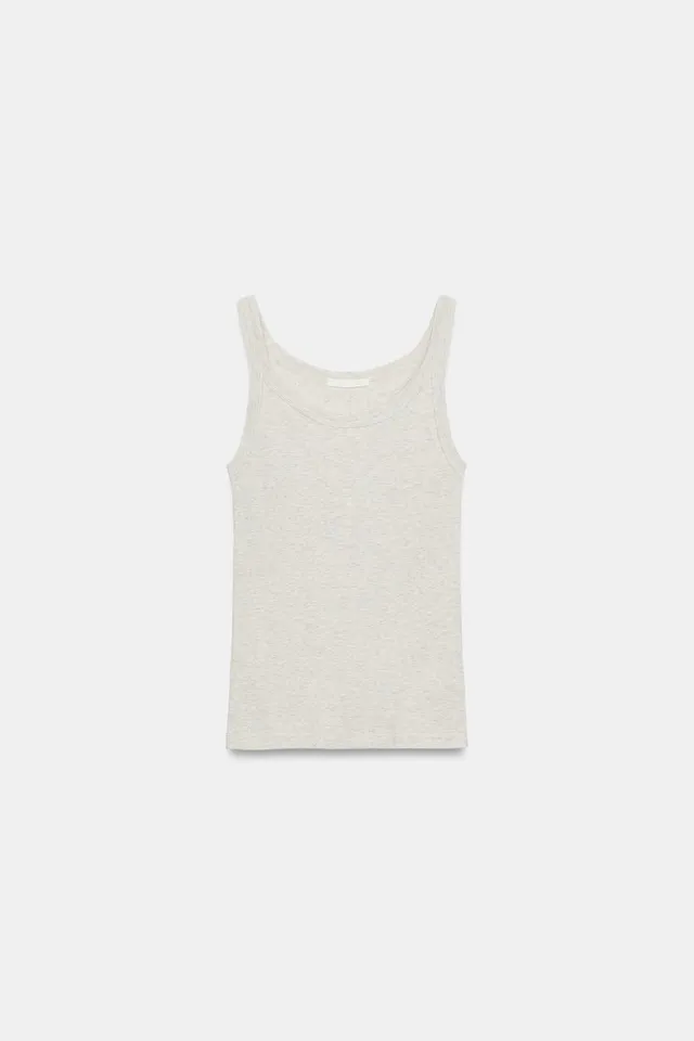 RIBBED COTTON TANK TOP – صورة 5