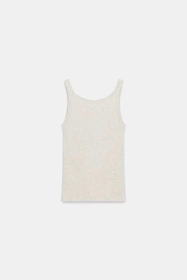 RIBBED COTTON TANK TOP – صورة 6