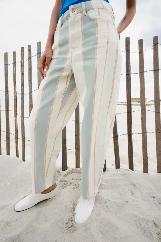 ZW COLLECTION MID-WAIST TAPERED STRIPED JEANS – image 2