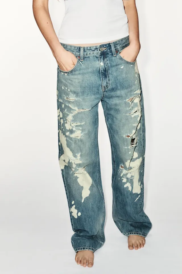 TRF MID-WAIST BOYFRIEND SPLATTER JEANS – image 2