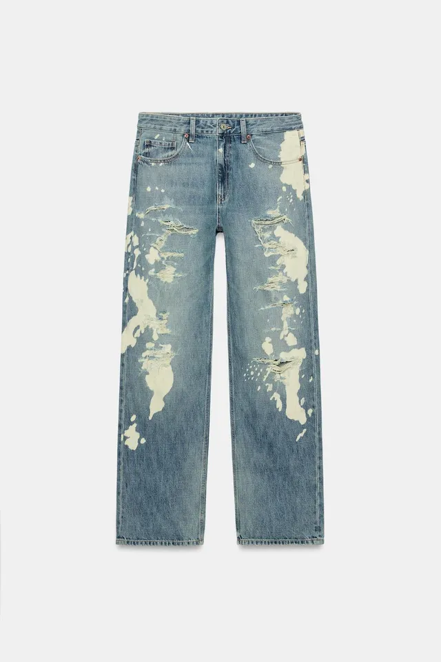 TRF MID-WAIST BOYFRIEND SPLATTER JEANS – image 8