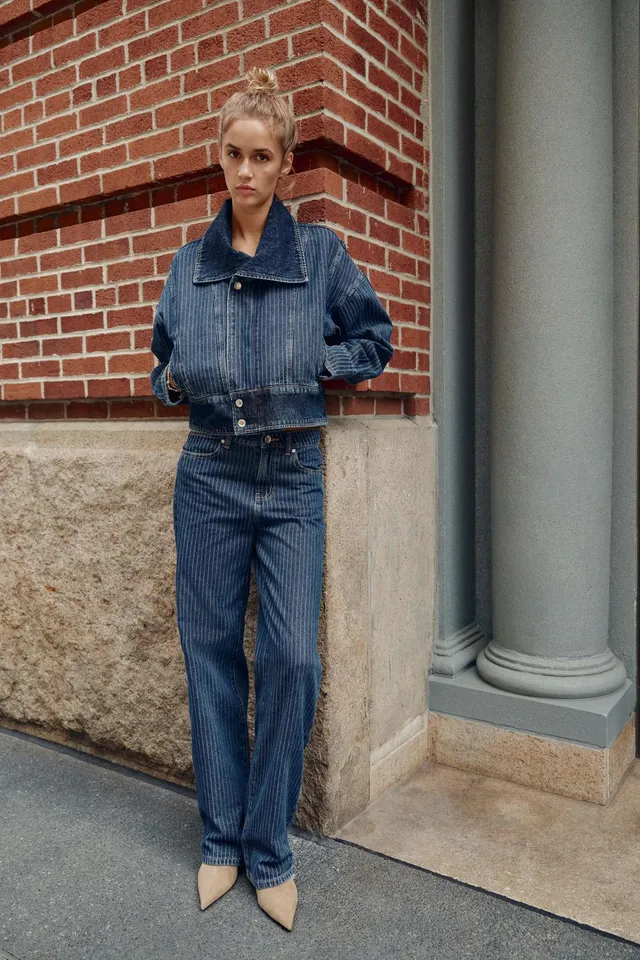 JEANS Z1975 STRAIGHT LOW-RISE STRIPED