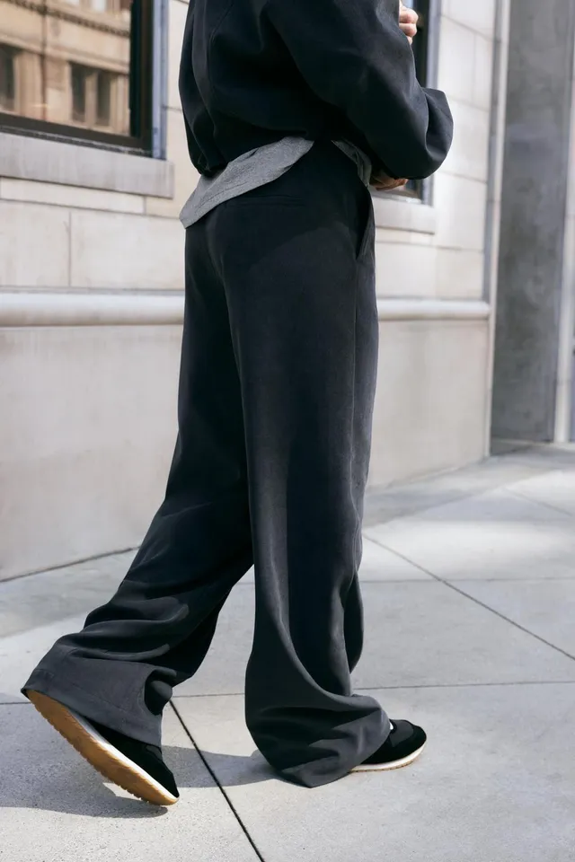 WIDE-LEG TROUSERS WITH ELASTIC WAIST – image 3