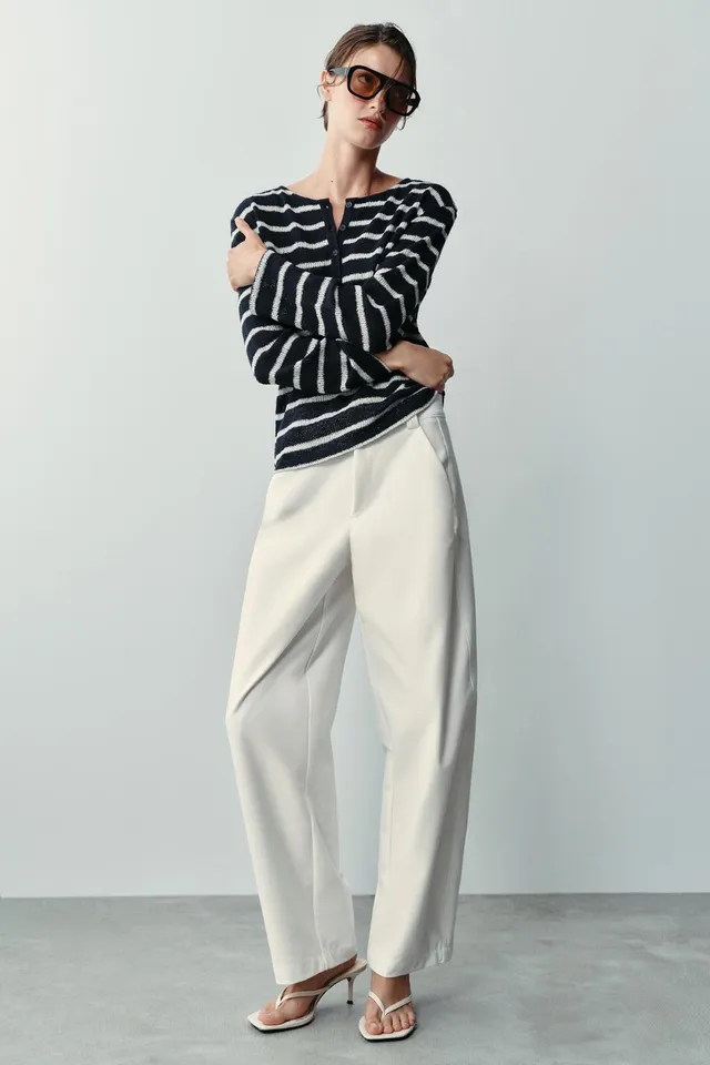 STRIPED HENLEY T-SHIRT