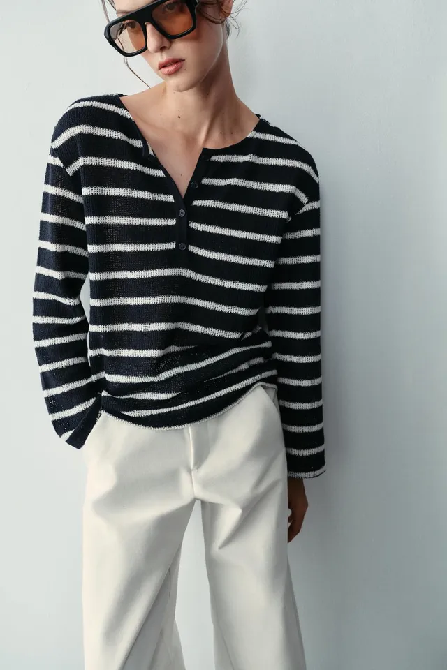 STRIPED HENLEY T-SHIRT – image 2