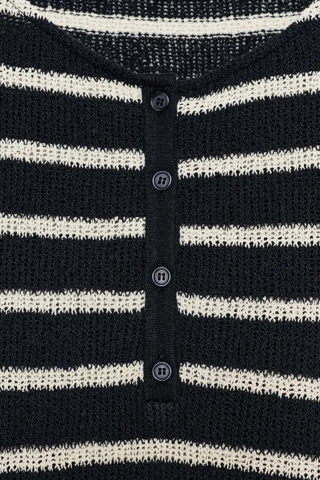 STRIPED HENLEY T-SHIRT – image 8