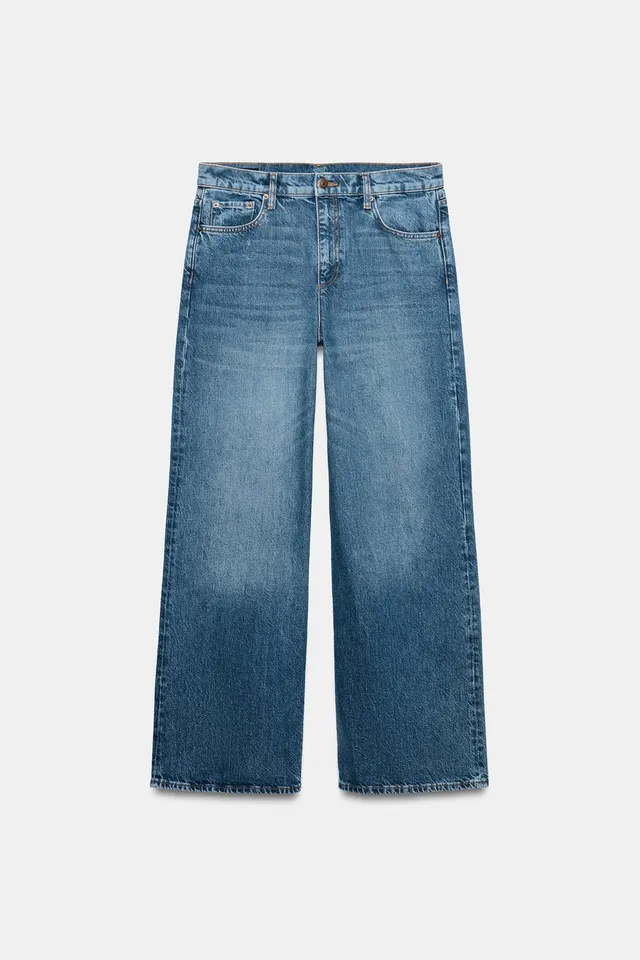 جينز ZW Wide Leg بخصر منخفض