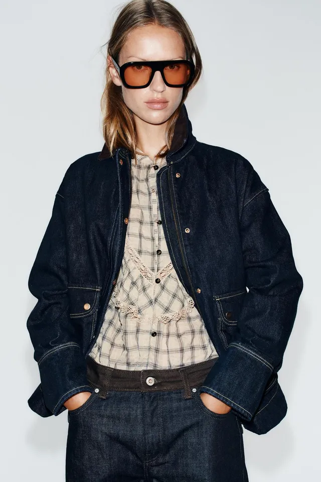 JEANS Z1975 BARREL HIGH-WAIST MIXED FABRIC – image 5
