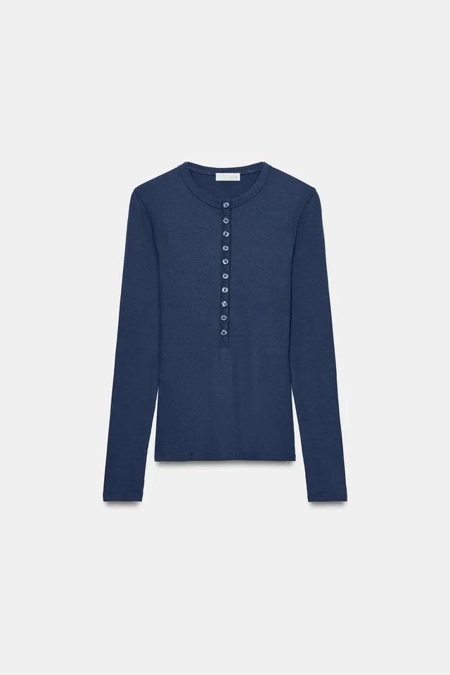 LONG SLEEVE HENLEY T-SHIRT – image 6