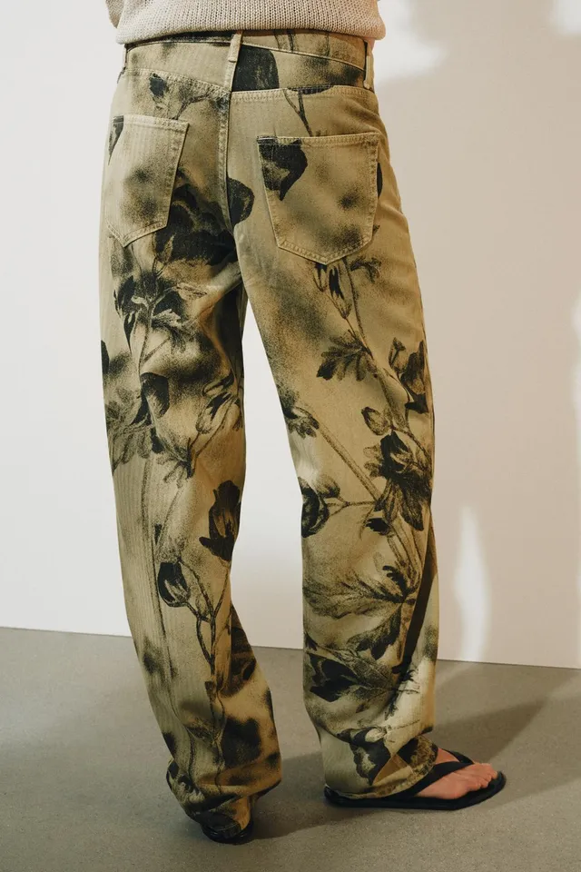 ZW COLLECTION MID-WAIST BARREL FLORAL JEANS – image 3