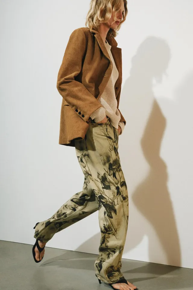 ZW COLLECTION MID-WAIST BARREL FLORAL JEANS – image 4