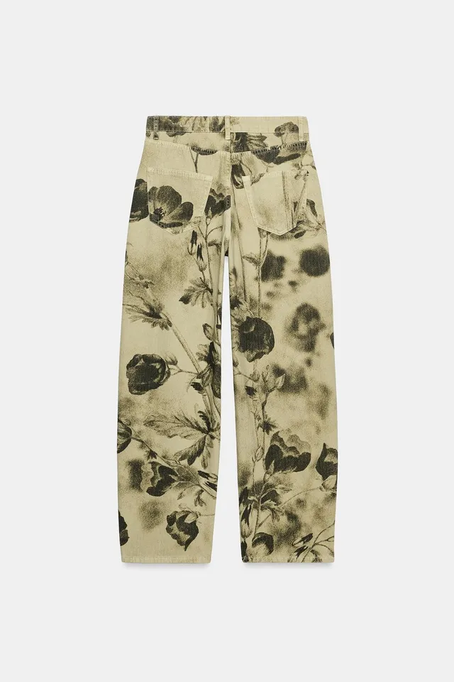 ZW COLLECTION MID-WAIST BARREL FLORAL JEANS – image 6