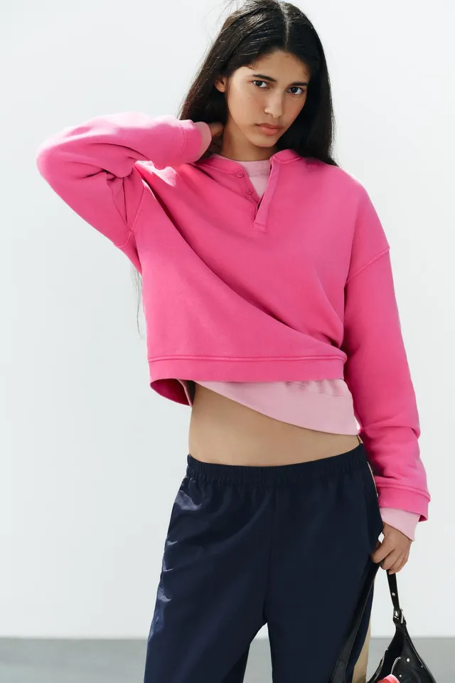FADED SWEATSHIRT WITH BUTTONS – image 2
