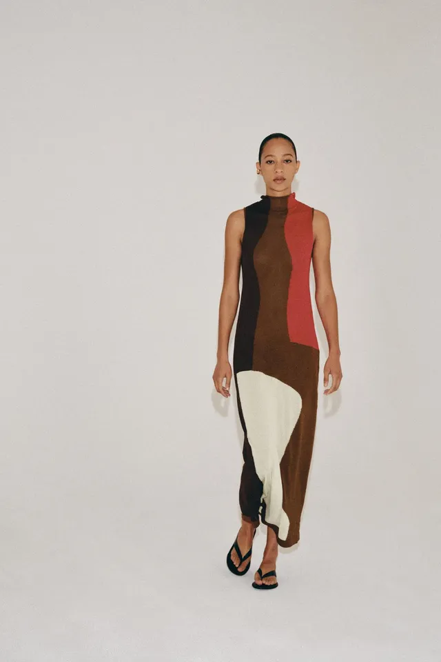 COLOUR BLOCK KNIT DRESS