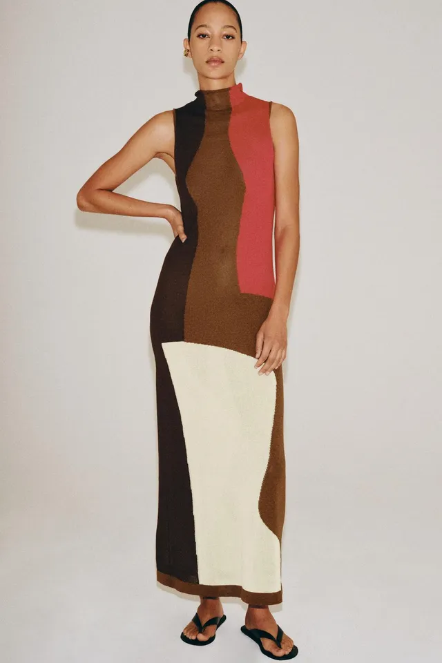 COLOUR BLOCK KNIT DRESS – image 3