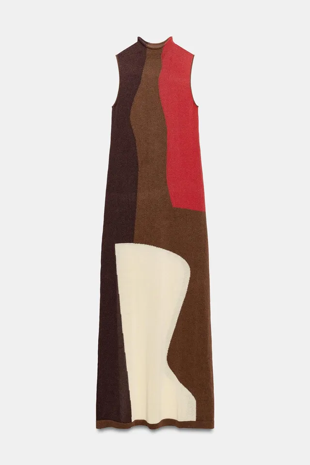 COLOUR BLOCK KNIT DRESS – image 7