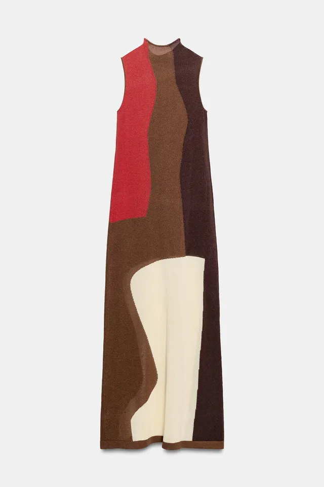 COLOUR BLOCK KNIT DRESS – image 8