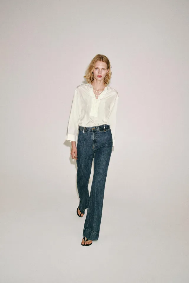 جينز ZW COLLECTION FLARE بخصر عالٍ – صورة 5