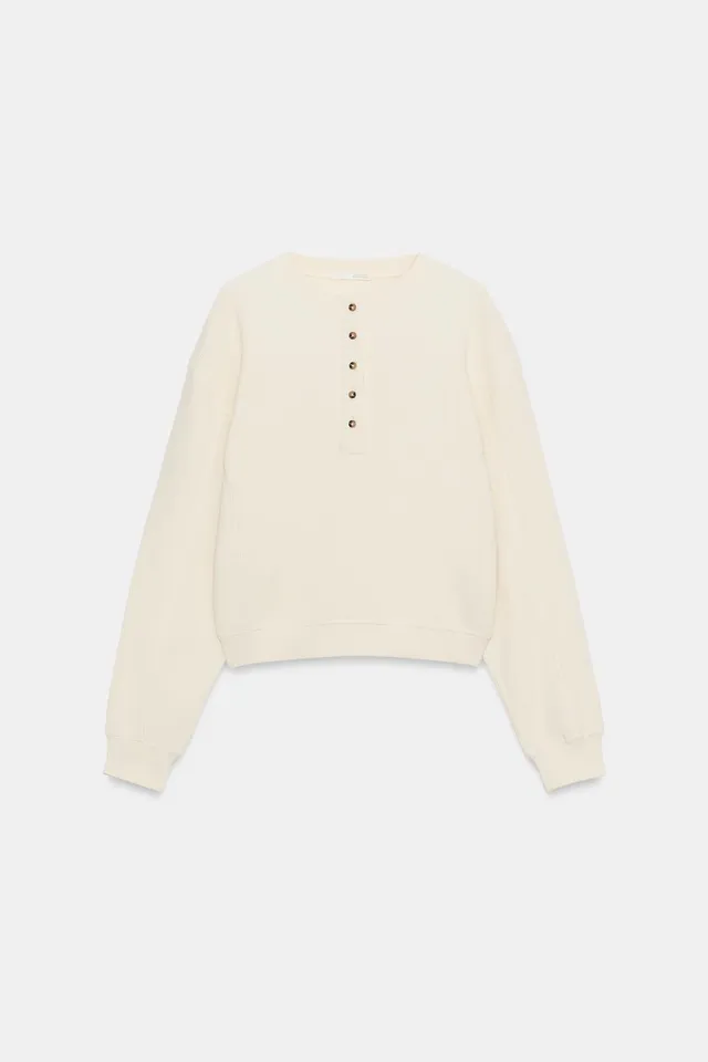 COTTON WAFFLE-KNIT JUMPER – image 4