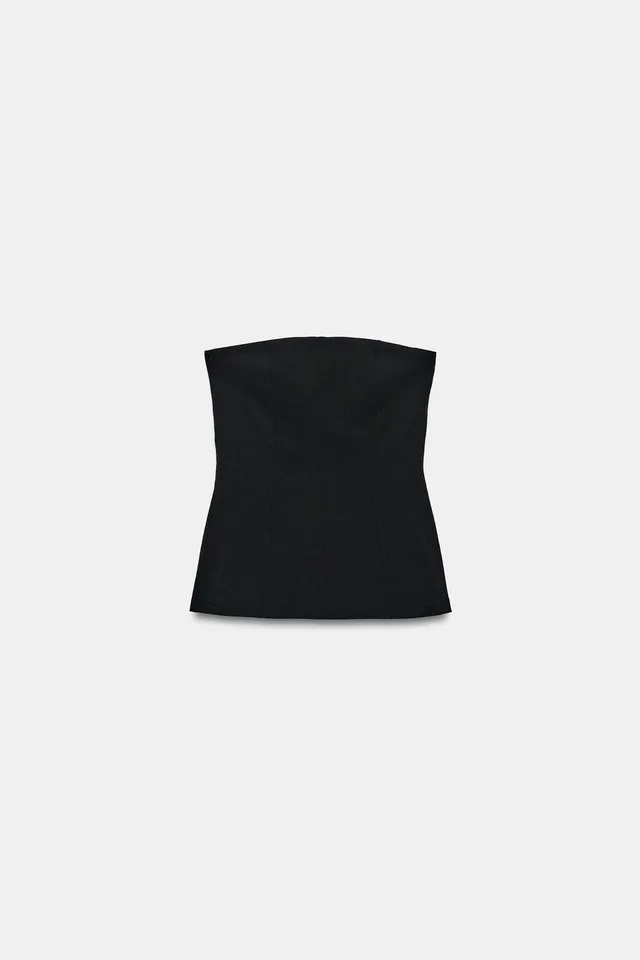 STRETCH BANDEAU TOP WITH VENTS – image 2