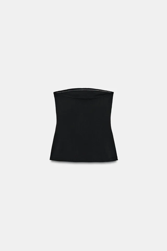 STRETCH BANDEAU TOP WITH VENTS – image 3
