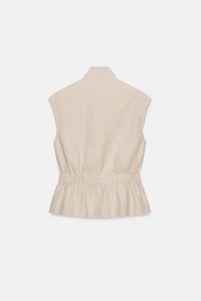 LINEN BLEND POCKET GILET – image 8