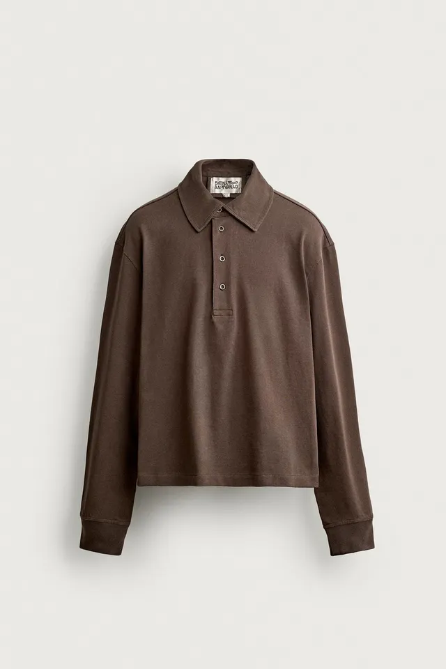 CROPPED FIT COTTON POLO SHIRT