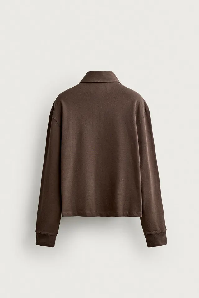 CROPPED FIT COTTON POLO SHIRT – image 2